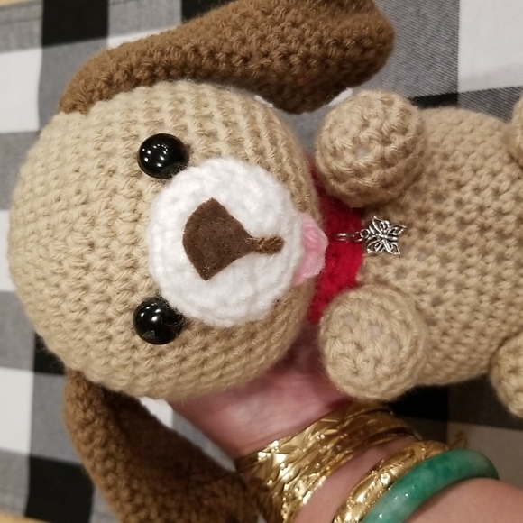 SOLD Crochet Puppy Dog with Collar - Picture 2 of 10